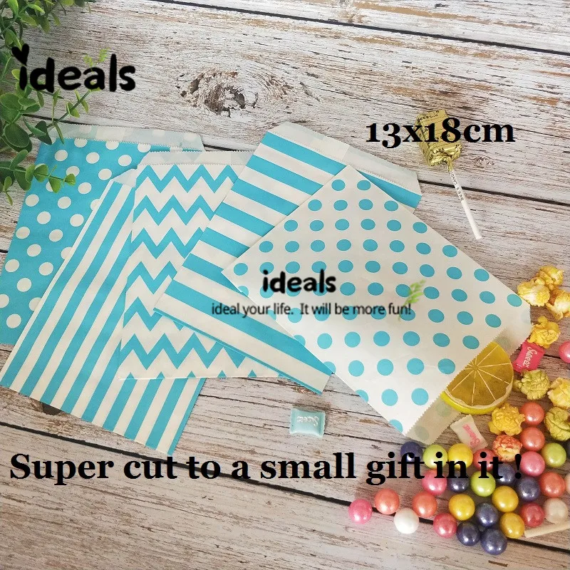 50 шт Синий бумажный мешок плоская Свадебная вечеринка пользу конфеты подарочные