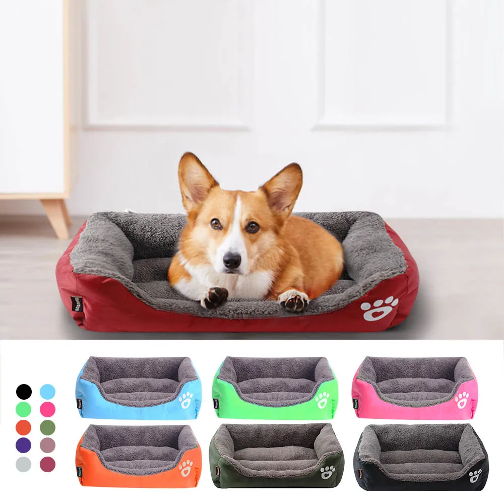 S-3XL Dog Bed Paw Pattren Pet Sofa Mat Waterproof Bottom Soft Fleece Warm Cat Mattress House Petshop Dropshipping cama perro |