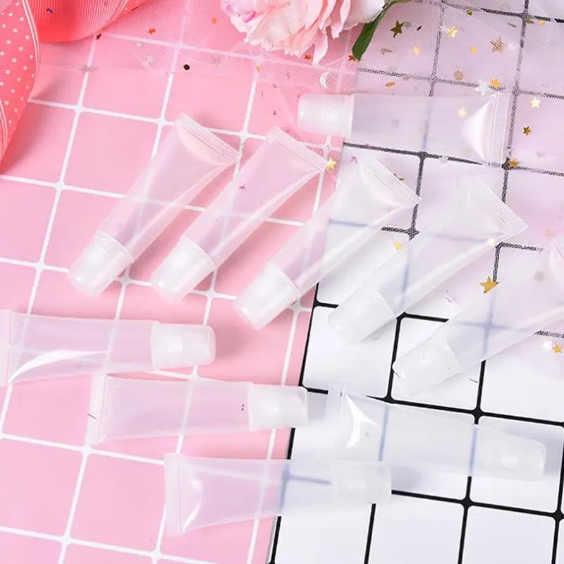 

10Pcs 5ml/10ml/15ml Empty Lipstick Tube Lip Balm Soft Tube Makeup Squeeze Clear Lip Gloss Container