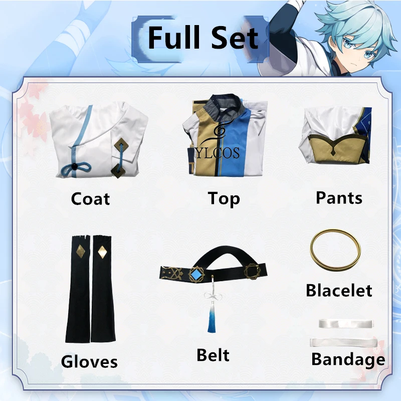 

Game Genshin Impact ChongYun Costume Cosplay Halloween Party Full Set Suit