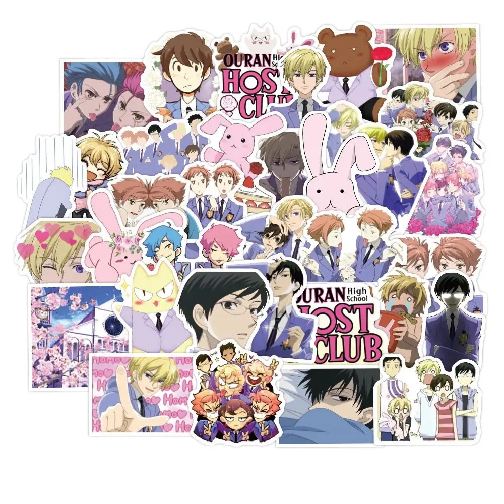 

50Pcs Anime Ouran High School Host Club Sticker Japan Classic Anime Waterproof Decals Skateboard Sticker Laptop Suitcase