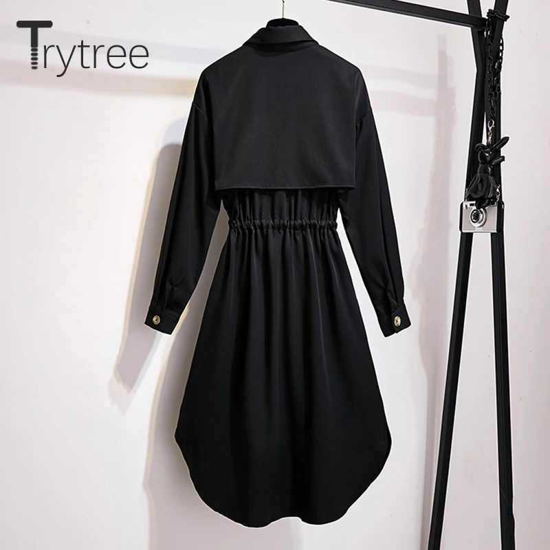 Trytree 2020 женской осенней повседневной обуви Женское платье твердый отложной