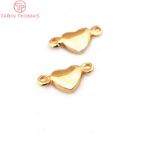3357820pcs 105mm 24k gold color brass 2 holes heart connect charms high quality diy jewelry findings accessories wholesale