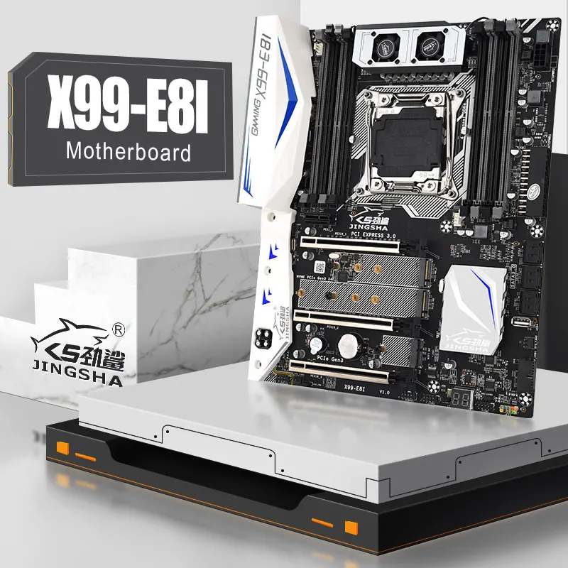 JINGSHA X99 E8I материнская плата Поддержка Intel Ксеон E5 LGA2011 3 DDR4 память ECC REG NVME USB3.0 блок