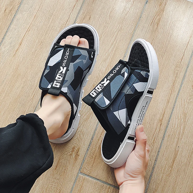 

2020 Summer Fashion Sandals Beach Slippers For Mens Flip Flops Casual lightweight Breathable Glodiator Canvas Sandalias Hombre