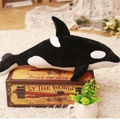 Кукла-подушка Косатка Оркинус Орка черно-белая плюшевая игрушка акула для детей мальчиков и девочек мягкие игрушки.