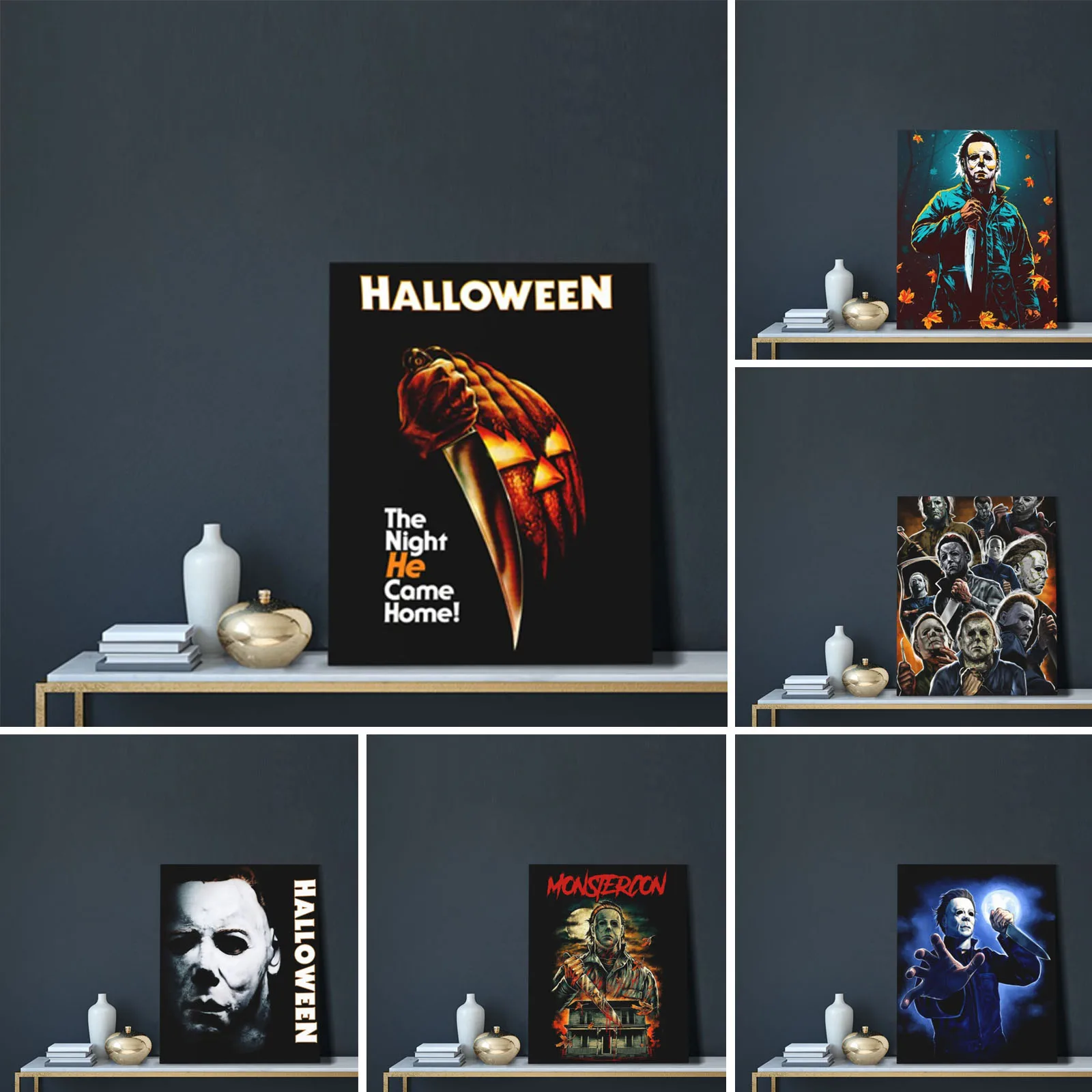 

Декоративная картина из фильма «ужасы» на Хэллоуин, Майкл Майерс, картина маслом на холсте, украшение для спальни