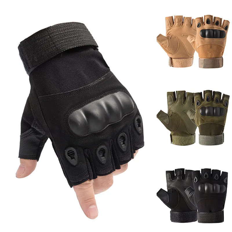 

Hot Sale Army Men's Tactical Gloves Outdoor Sports Half Finger Military Combat Anti-Slip Carbon Fiber Shell Tactical Gloves