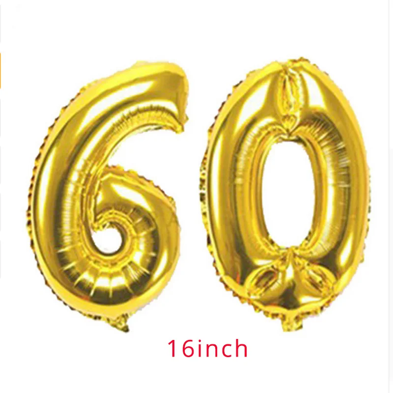 16inch 60 balloons 30th 40th 50th латексный воздушный шар "Конфетти" С Днем Рождения украшения для взрослых 30 40 50 60 лет с днем рождения - Цвет: 16inch 60 balloons