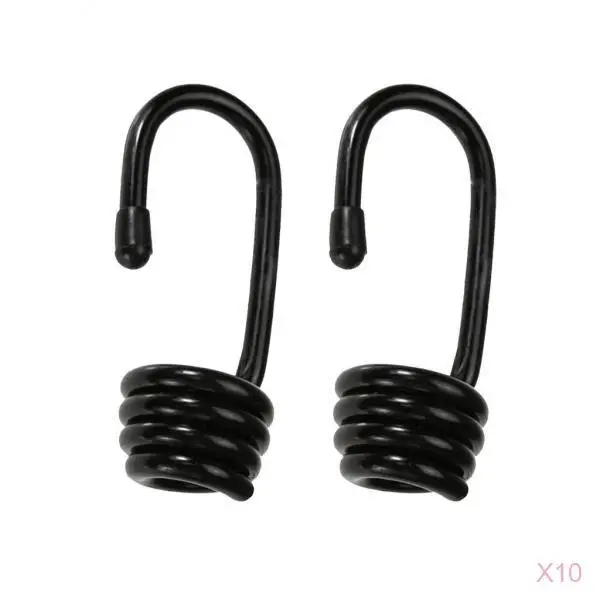 

20Pcs Bungee Shock Cord Hook Spiral Wire Hooks for 6/10mm Luggage Straps