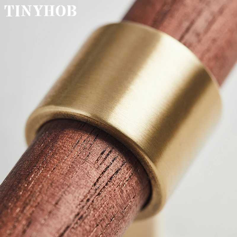 14 дюймов натуральное дерево + латунь T образные дверные ручки Мебель в