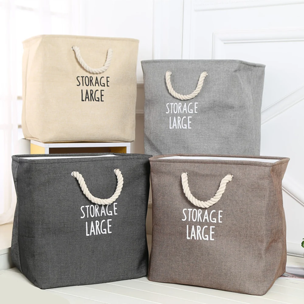 Хлопковая льняная корзина для белья и грязной одежды складная грязного с ручками