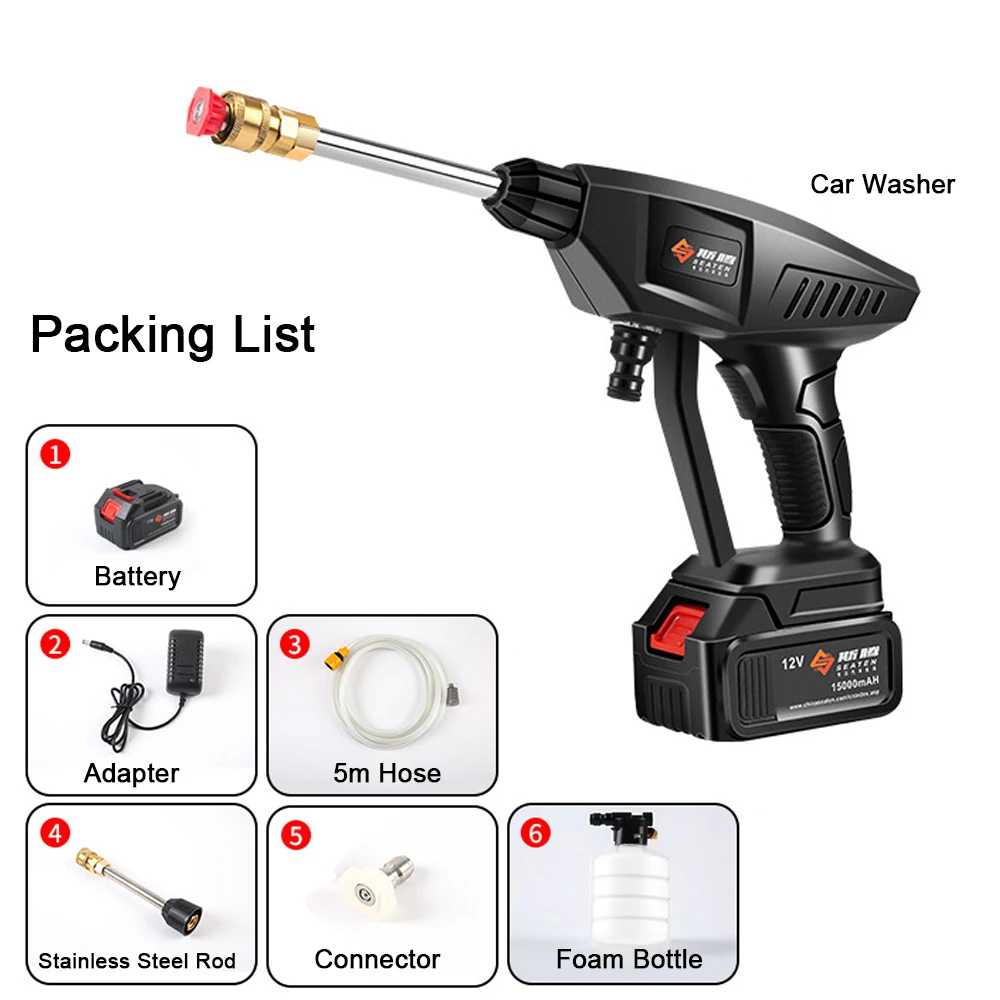 Продажа Бытовая Беспроводная Машина для мойки автомобилей высокого давления, 30 бар, портативный автомобильный мойщик с генератором пены