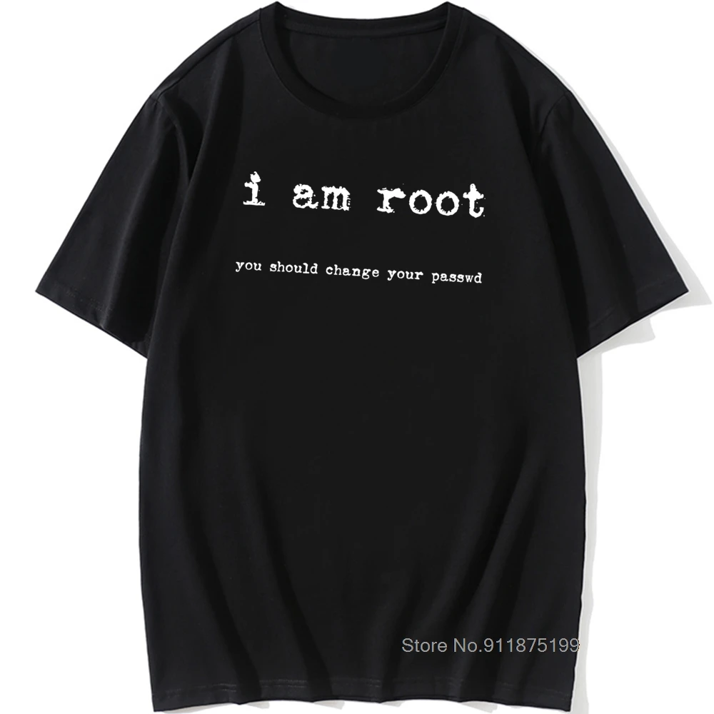 

O-neck I Am Root Ubuntu ComMand Line Linux Unix Hacking T-shirt Popular Unisex Natural Cotton La Camiseta Hot Sale