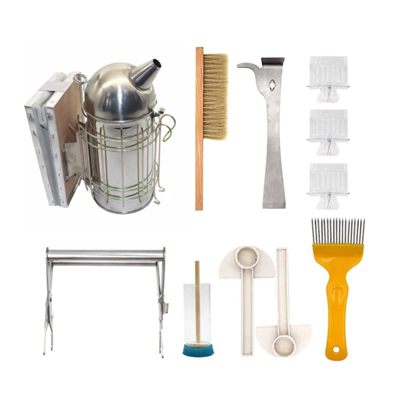 

Набор инструментов для пчеловодства, комплект инструментов 11 в 1, «Ловец королевы», «J» крючок, «Улей», пусковой набор для пчеловодства, обор...