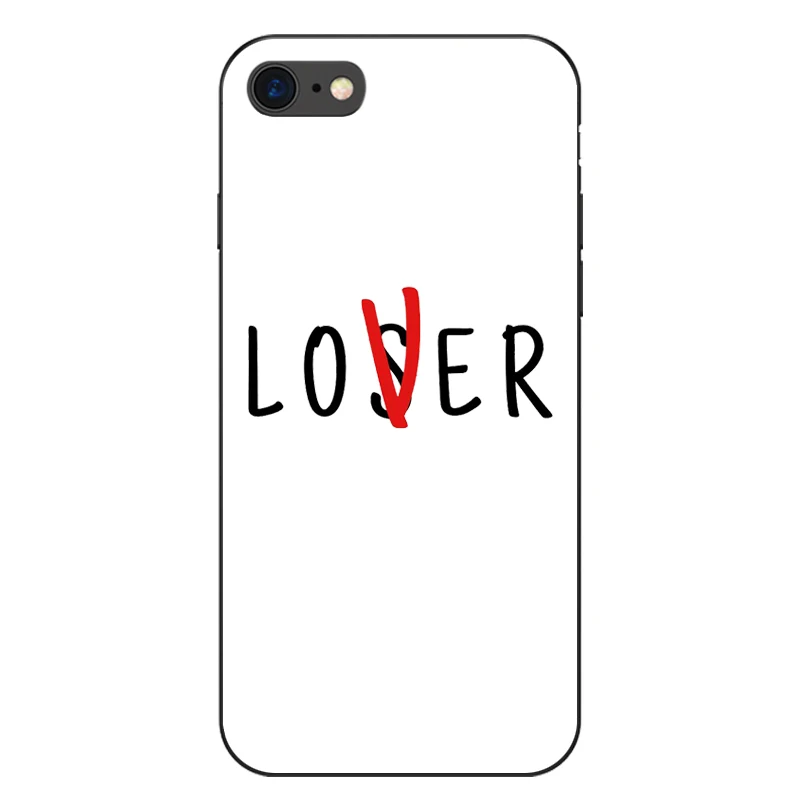 Чехол для iPhone 7 8 X Pennywise Clown Returns Loser Club с мультяшным комиксом 5 6 6S Plus XS Max черный
