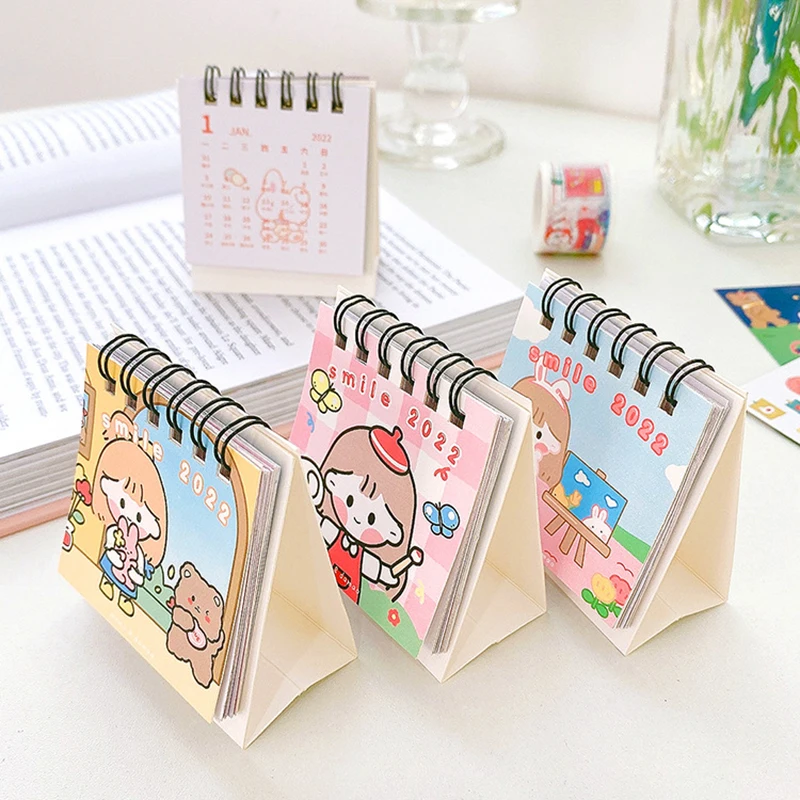 Маленький настольный Календарь 2022 милый мультяшный мини-блокнот учебный год