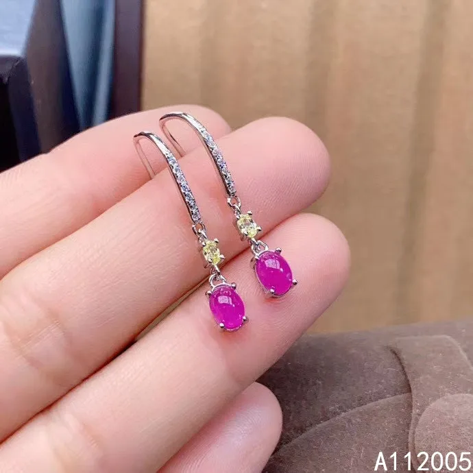 Женские серьги капельки из серебра 925 пробы с натуральным