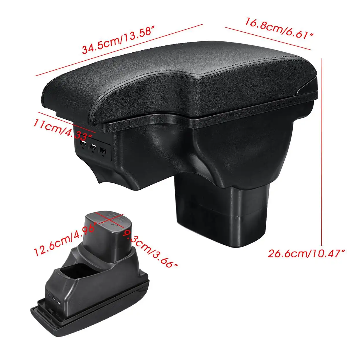 Подлокотник внутренний ящик для хранения с 3 USB-портами двухслойный Nissan Juke Infiniti ESQ