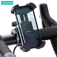 USAMS Universal Super Clamp Phone Holder For Bike Motorcycle Bicycle Cycling Shockproof Phone Clip For iPhone 13 11 12 Pro Max