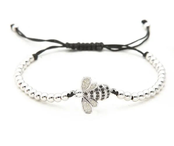 Золотой Серебряный микро проложить cz Кубического циркония Веревка Регулируемый