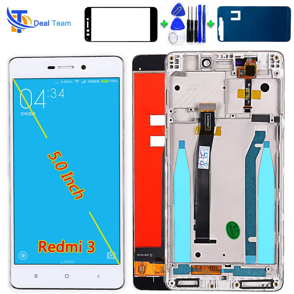 5 0 дюймовый ЖК-дисплей для Xiaomi Redmi 3 1280*720 сенсорный экран дигитайзер сборка Рамка 3S