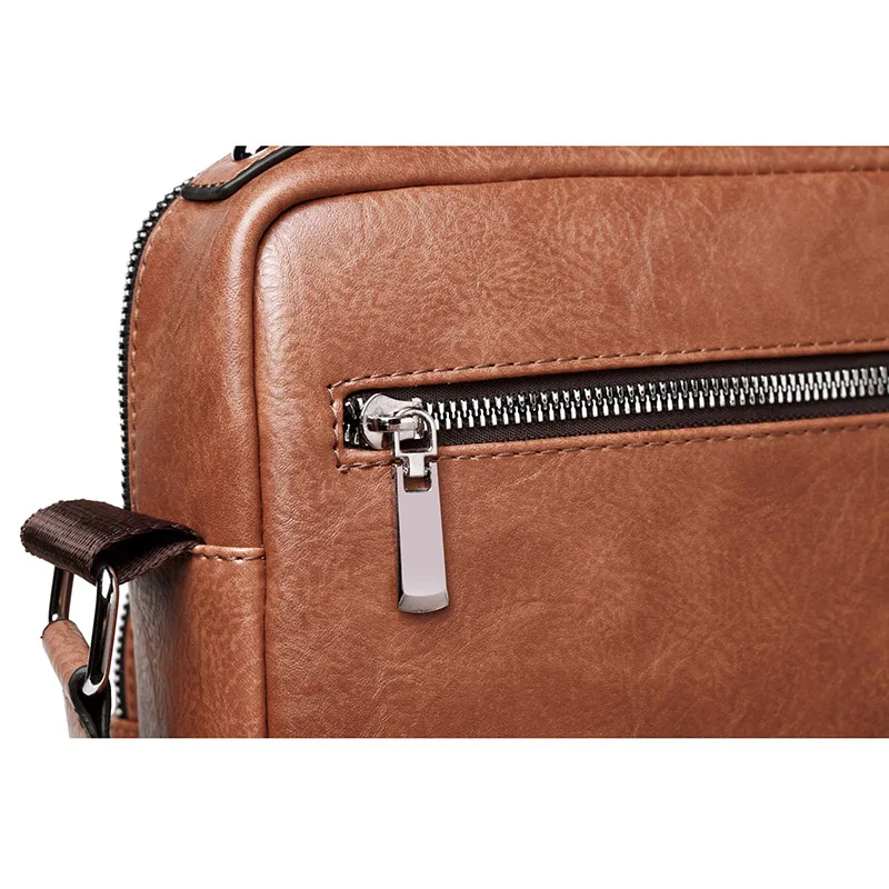 New Men's Shoulder Bag PU Material British Retro Casual Fashion Style High Quality Design Large Capacity Messenger Bag