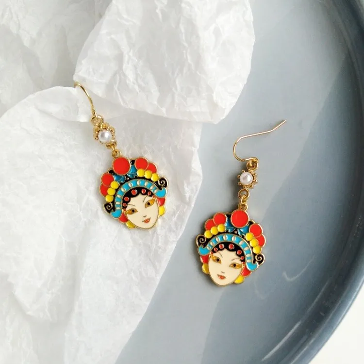 Новый Популярный мировой тренд Китай Пекинская опера серьги фигура личность