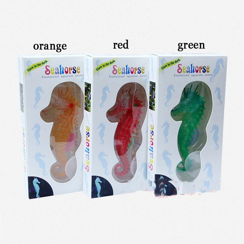 Новый зеленый искусственный силиконовый орнамент гиппокампа светящийся эффект