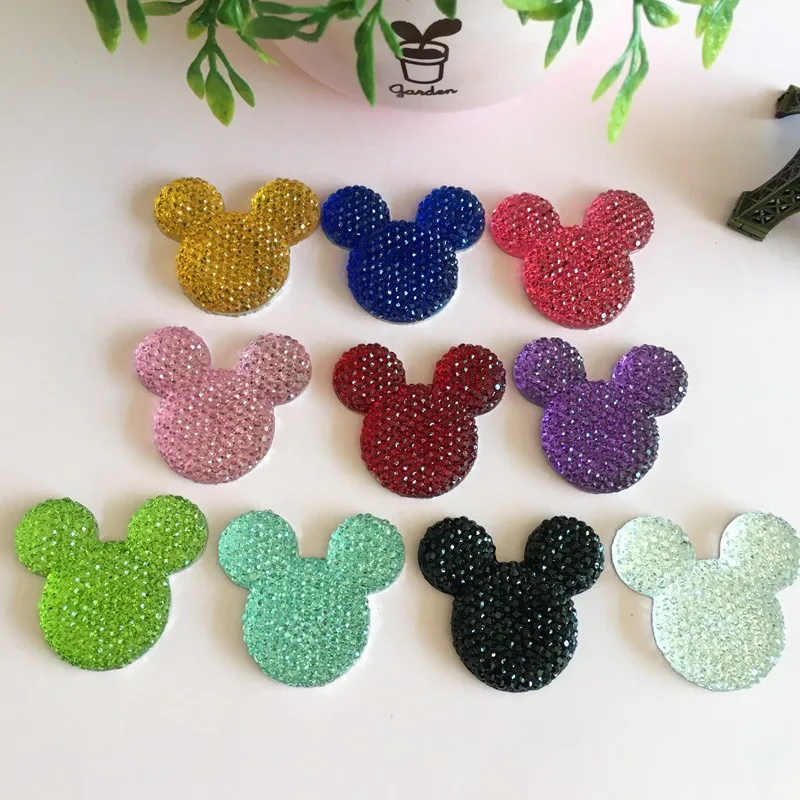 Рена! 10 шт Горячая Продажа Kawaii полимерная мышь плоские Кабошоны для волос бант