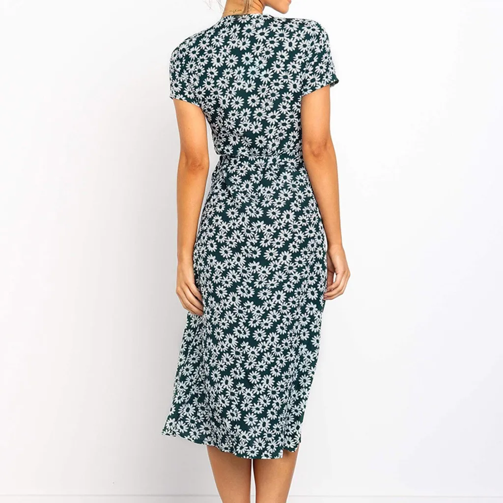 Женское летнее платье с цветочным принтом JAYCOSIN элегантное офисное в стиле бохо