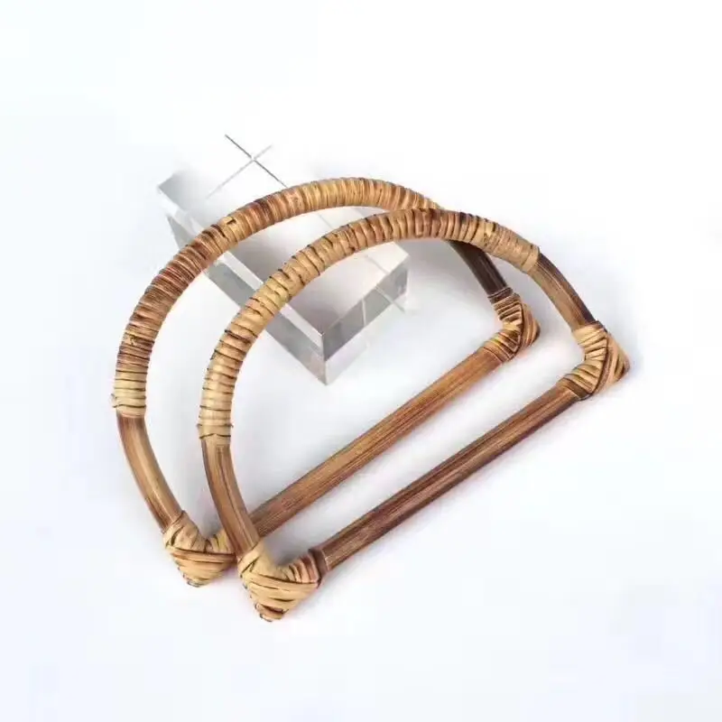 

D форма ручной работы соломинка материал тростниковый мешок ручка оптовая продажа Diy сумка аксессуар сумка Аксессуары для сумки рамка трост...