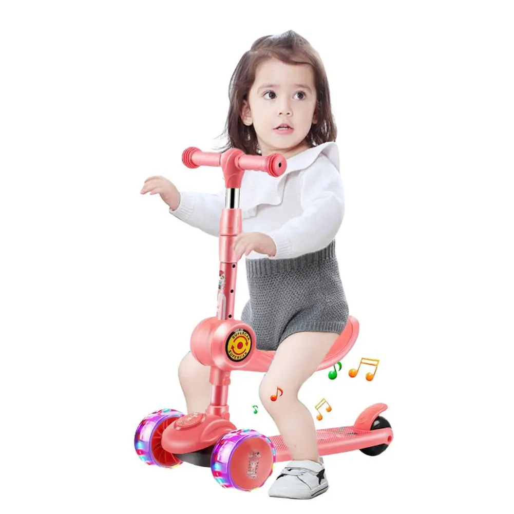 Bambini 3 ruote Kick Scooter in lega di alluminio skateboard bambini altezza regolabile lampeggiante ruota piede Scooter giocattoli regali