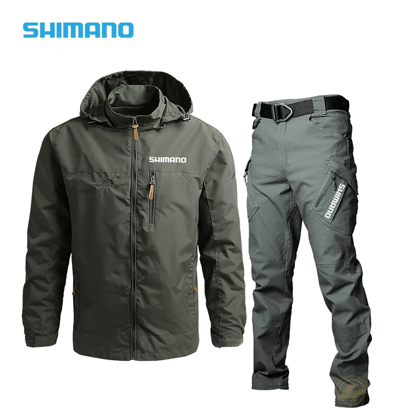 

Мужские осенне-зимние Рыболовные костюмы SHIMANO, ветрозащитные уличные куртки против комаров для рыбалки, кемпинга, высокое качество, альпини...