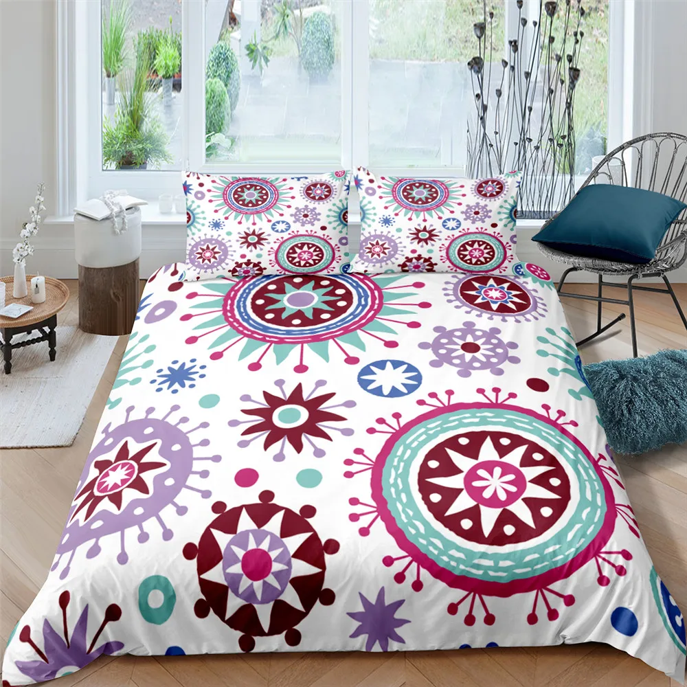 

Bohemian Pattern Bedding Set Duvet Cover Pillowcase Mandala Quilt Cover Queen King Size Bed Set For Teens Adult