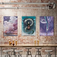 cartoon movie miyazaki hayao spirited poster wall decor anime bar cafe child teens home room wall art canvas decorative painting