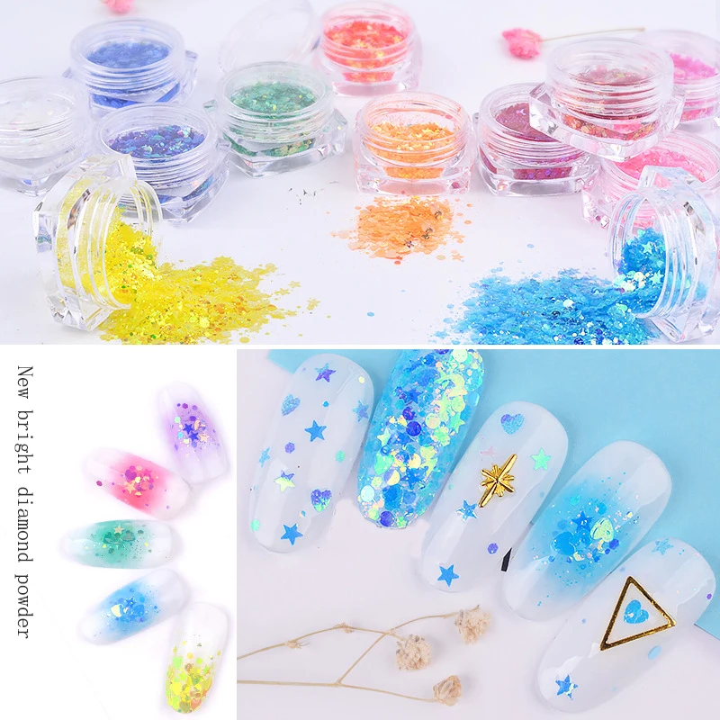 

12 Color/Set Shinning Nail Art Glitter Powder Sequins DIY Manicure Decor MH88