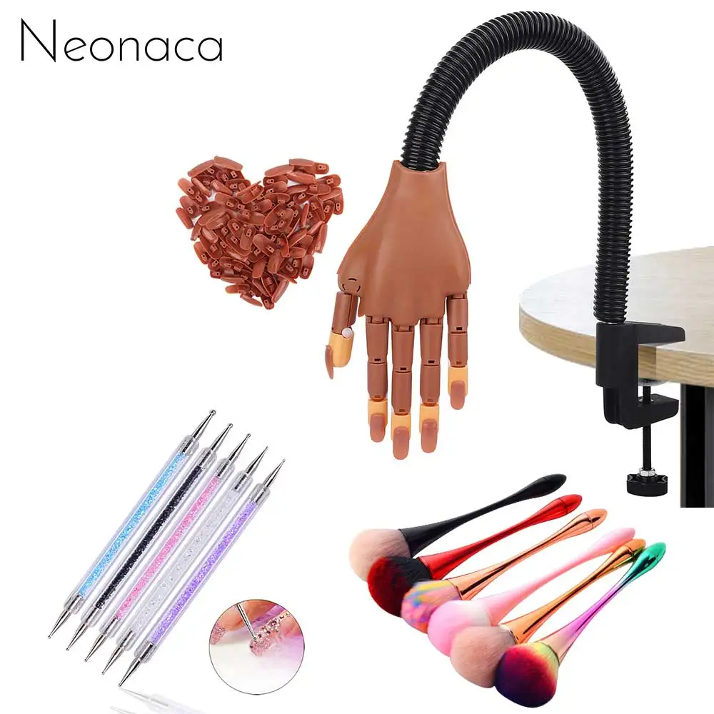 

100 шт., насадки для акриловых ногтей, с 5 насадками