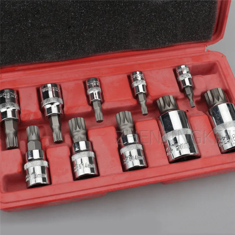 

10 piece Set Middle Hole Inner Twelve-horn flower First Batch Selling Alloy Steel 12-point Batch Sleeve