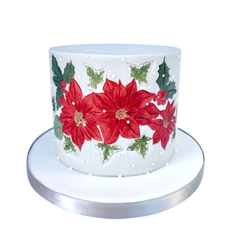 Meibum Рождество цветок силиконовые помадки торт плесень шоколад мастика Gumpaste