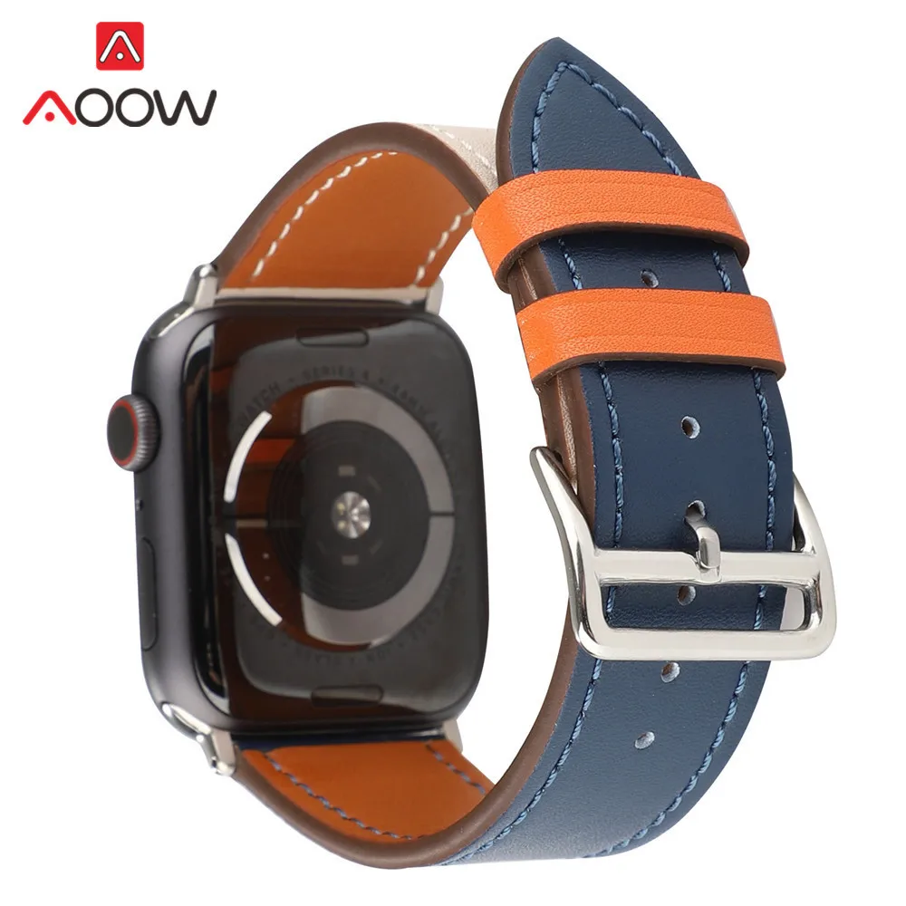 Ремешок для часов из натуральной кожи для Apple Watch 38 мм 40 мм 42 мм 44 мм Correa один тур круг браслет ремешок для iwatch 1 2 3 4