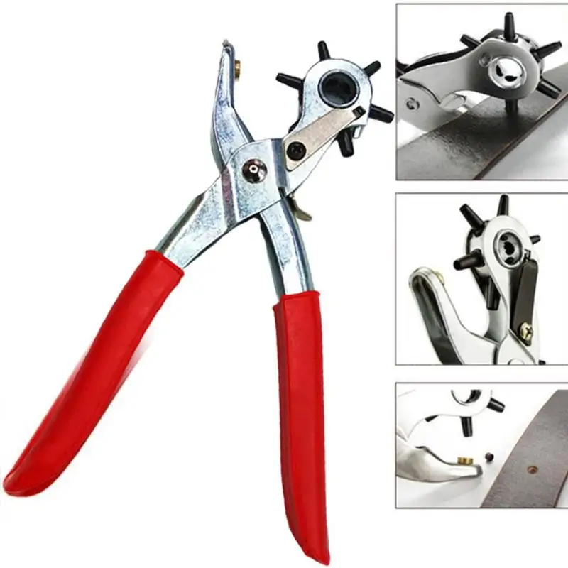 

Multifunction Strap Punching Pliers Universal Hand Punching Leather Tool Punch Pliers Leathercra Watch Belt Band Strap Hole M4W9