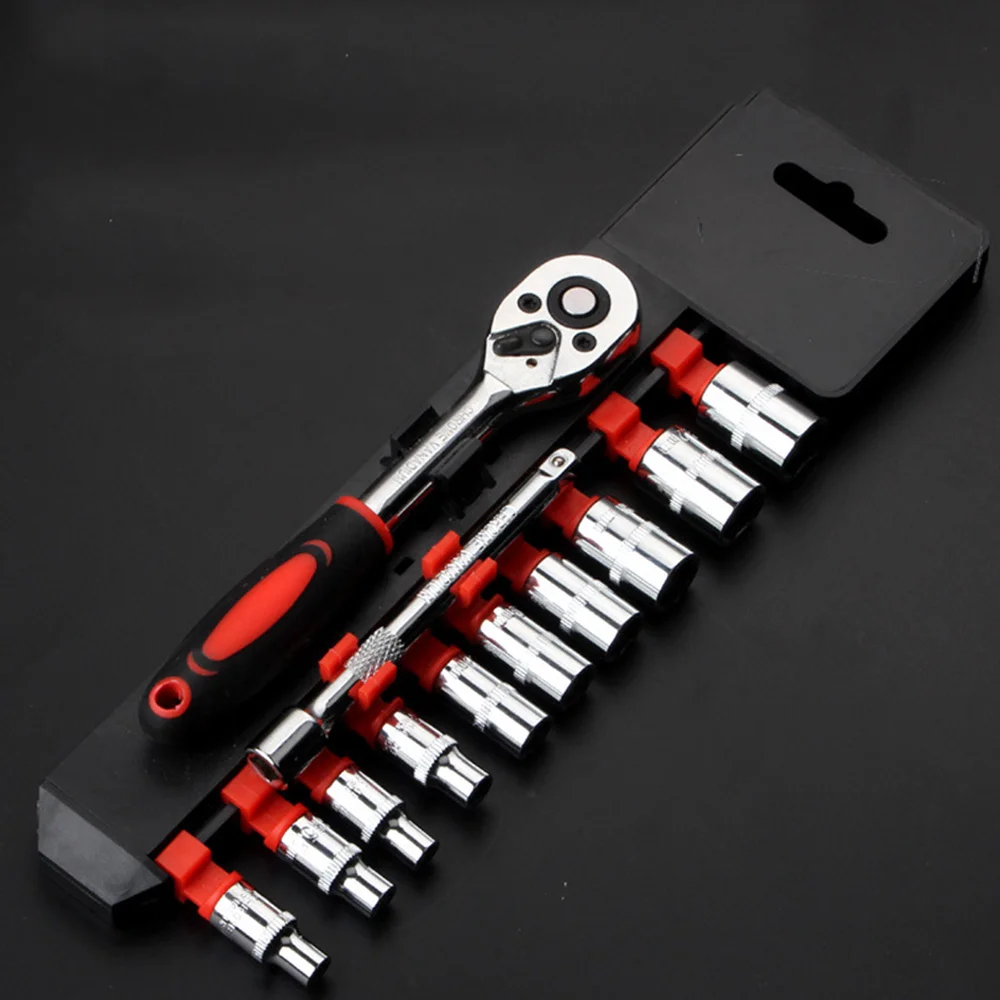

12pcs 1/4 Interface Ratchet Socket Wrench Set Quick Release For Heavy Trade Use