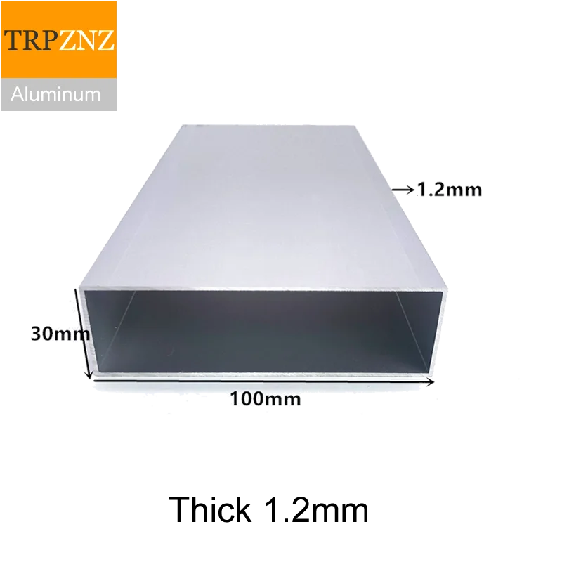 30x100 мм толщиной 1,2 мм, прямоугольная металлическая алюминиевая квадратная труба 6063, алюминиевый профиль для украшения