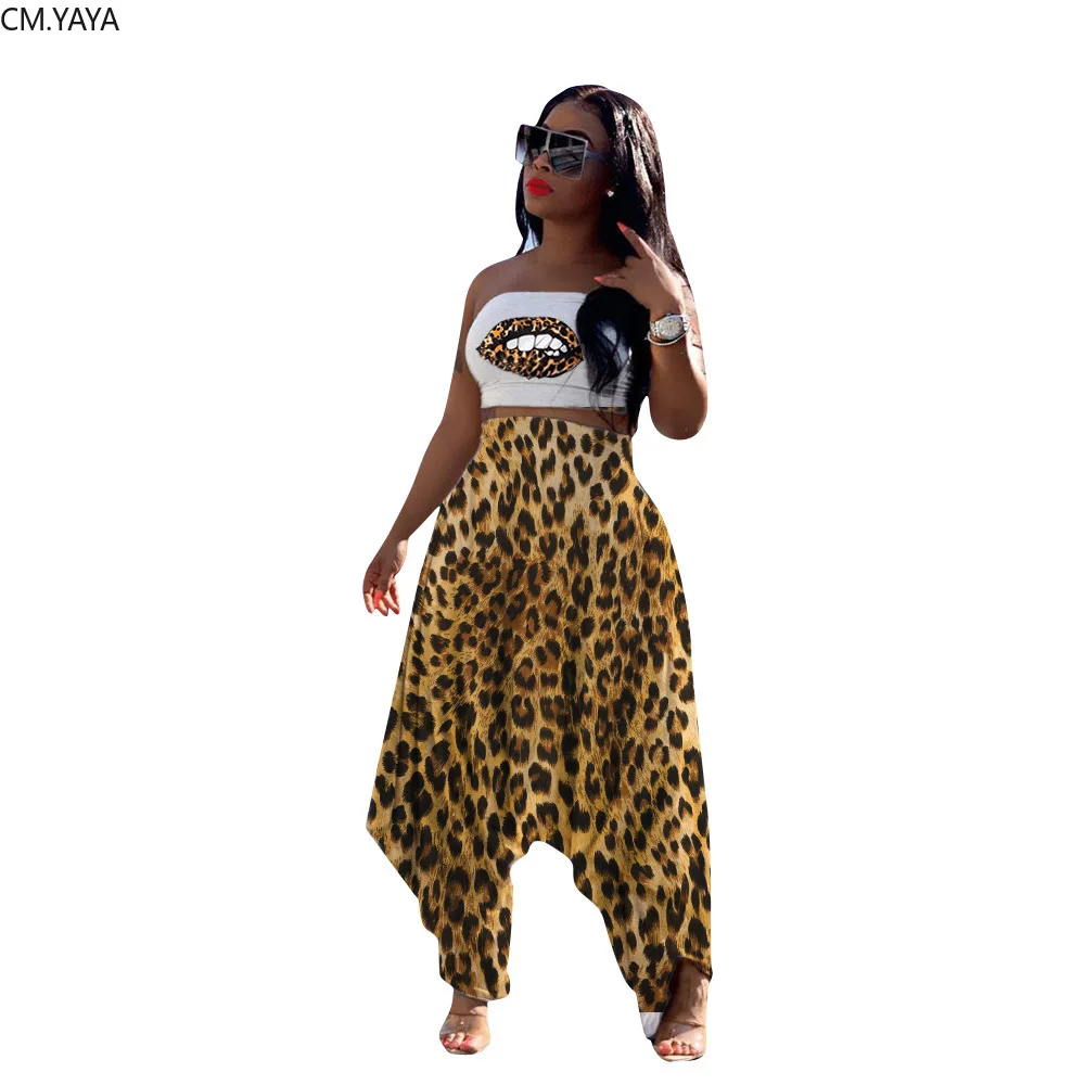 Осенний уличная одежда в стиле хип хоп Женский комплект с леопардовым принтом