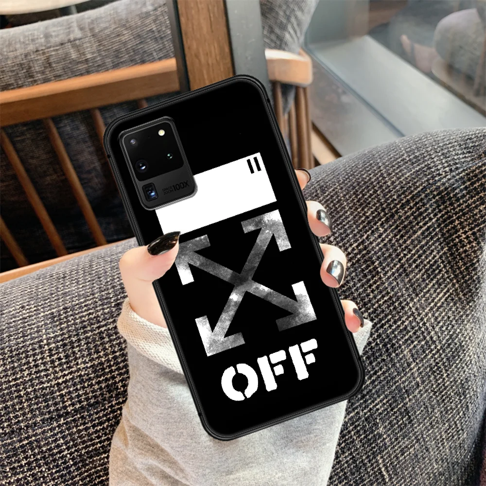 

Off Ow brand Mona Lisa Phone Case Cover Hull For Samsung Galaxy S 7 8 9 10 e 20 FE edge uitra plus Note 9 10 20 black Back Trend