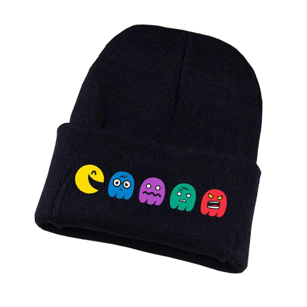 07 Игра Pacman вязаная шапка для косплея унисекс принт Для Взрослых Повседневная хлопковая шапка для подростков зимняя вязаная шапочка - Цвет: 07