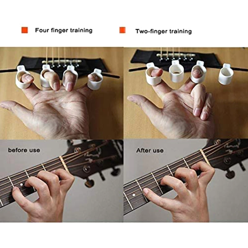 

Guitar Beginner Finger Extender, Multi-Function Adjustable to Extend the Finger Strength of the Ukulele, White 2 Pack