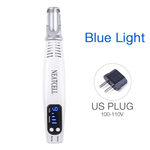 blue light us plug Прямая поставка Neatcell Picosecond лазерная ручка синий красный свет терапия веснушки пигмент удаление татуировки метка на коже бородавка родинка ручка для удаления акне - Цвет: blue light us plug