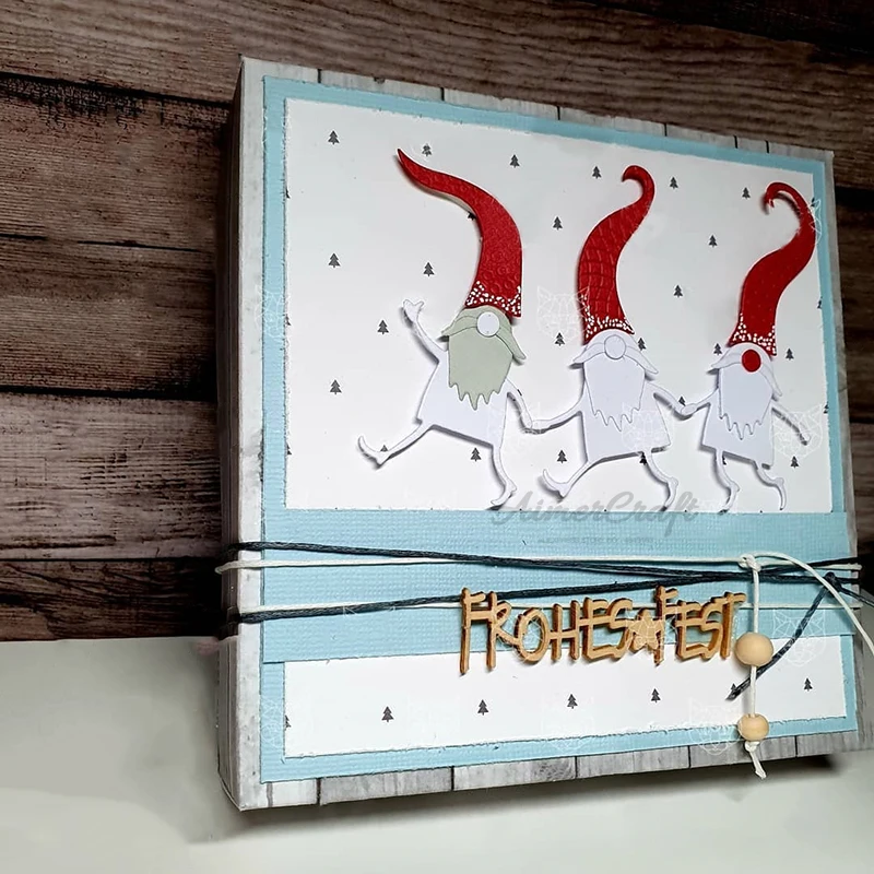 Рождественская металлическая режущая штампа эльфа трафарет для скрапбукинга